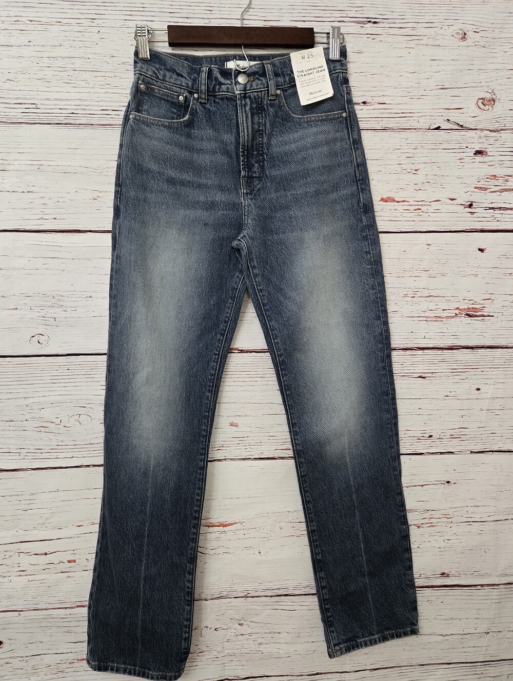 NWT Madewell The Longline Straight Jean Women's Size 25 High Rise